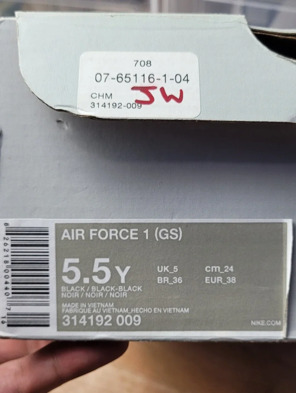 Big Kid's Nike Air Force 1 LE Black/Black (GS) (DH2920 001) - 5.5y